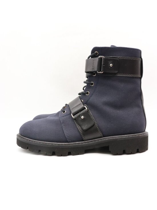 Emporio Armani Combat Boots Men\'s UK 10 / US 11 Navy Blue Buckle Ankle XL239 main image 4